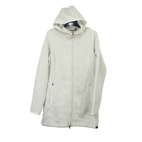 LL Bean Sweater Fleece Coat Rugged Knit Sailcloth Size M - Picture 1 of 10